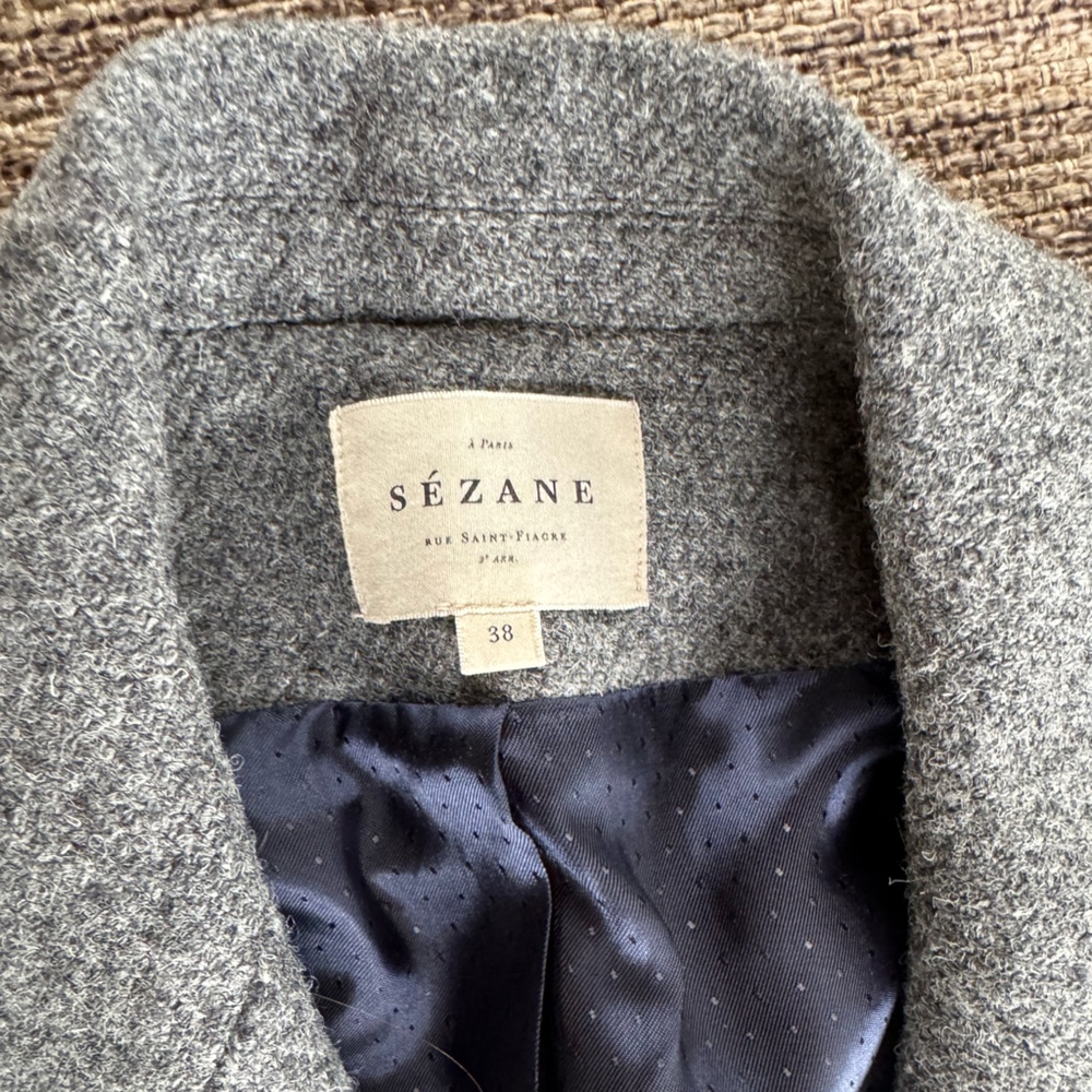 Sezane Charcoal Double-Breasted Blazer - Picture 4 of 8